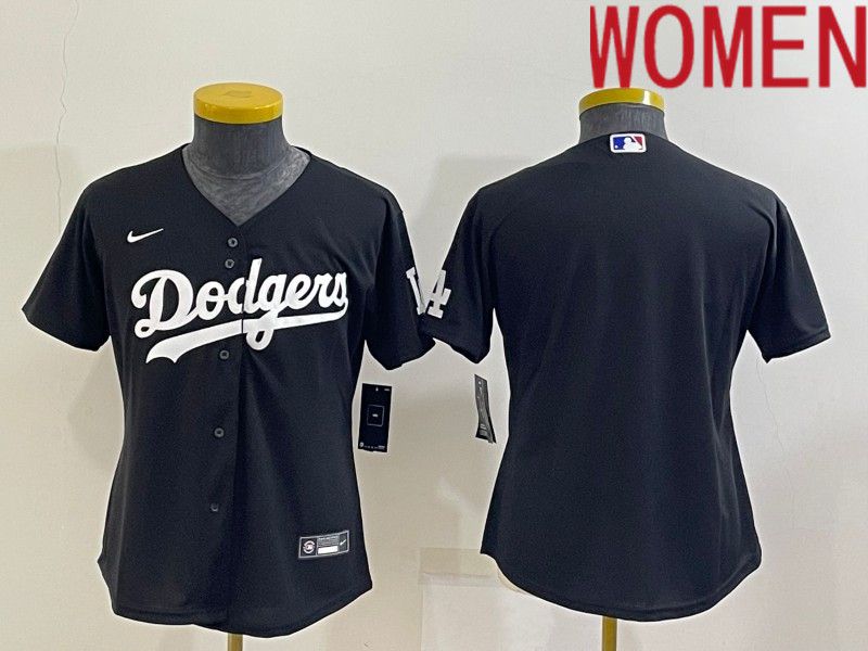 Women Los Angeles Dodgers Blank Black Nike 2022 MLB Jersey->women mlb jersey->Women Jersey